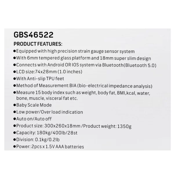 ترازو دیجیتال جی پاس مدل GBS46522 ا smart body fat scale